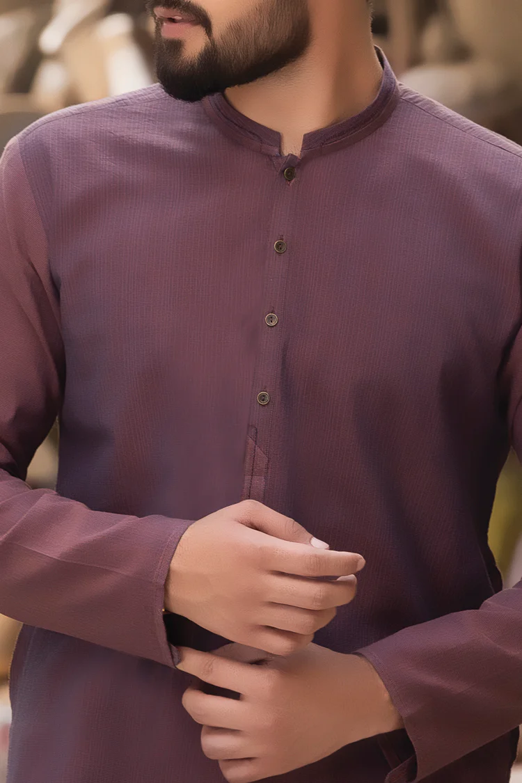 Purple Cotton Kurta - AL-K-748 - Image 3