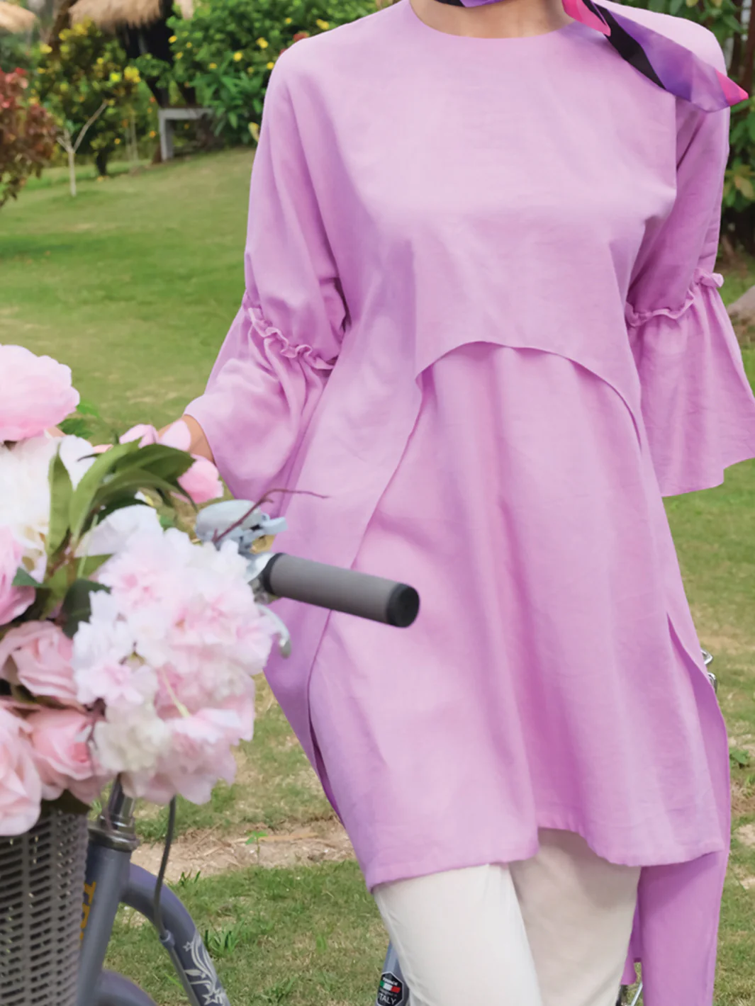 Purple Jacquard Tunic - LK-662 - Image 2