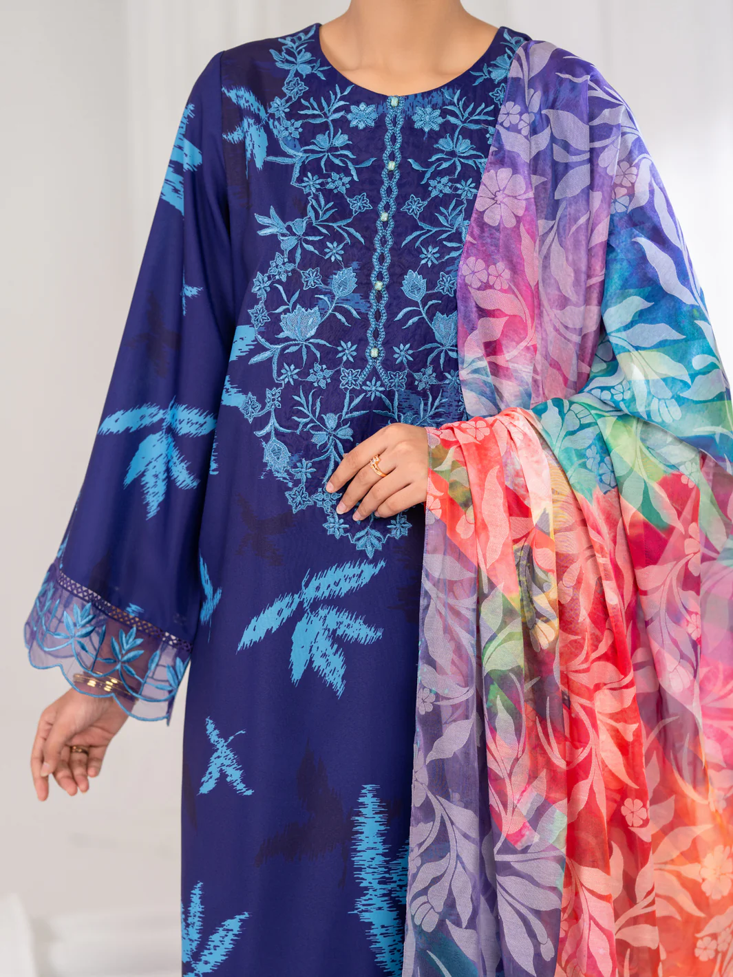 Purple Poly Lawn Stitched 3Pc - ALP-3PS-2604 - Image 2
