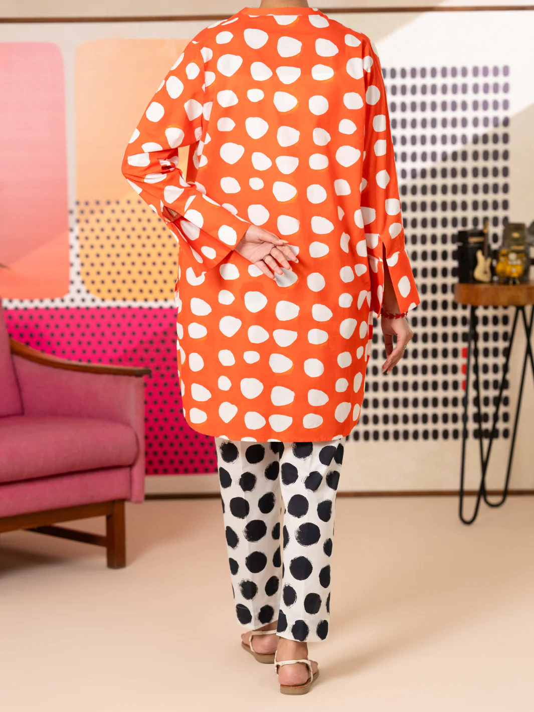 Red Cotton 2Pc Stitched - ALP-2PS-LKS-2811 - Image 3