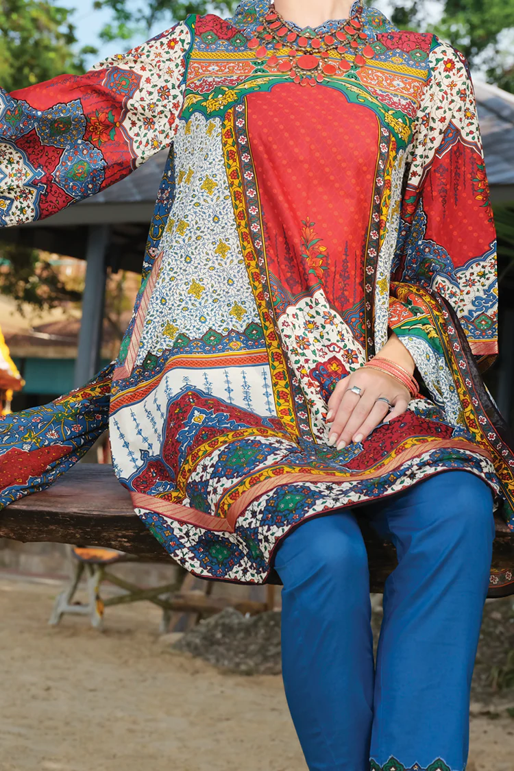 Red Lawn 3Pc Unstitched - ALP-613