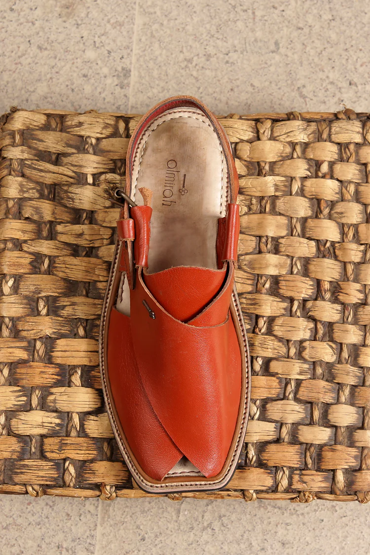 Rust Leather Peshawari Chappal - MFW-HC-006 - Image 2