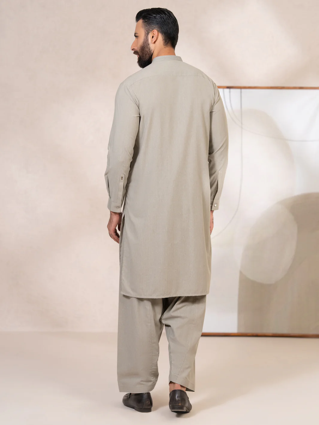 Sage Green Kameez Shalwar - AL-KS-3380 - Image 3