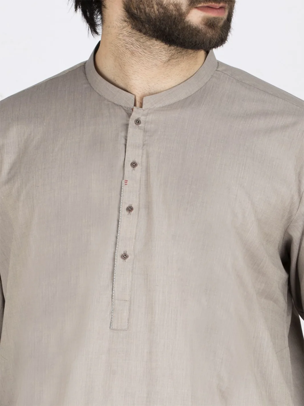 Sand Colored Cotton Kurta - AL-K-801 - Image 4