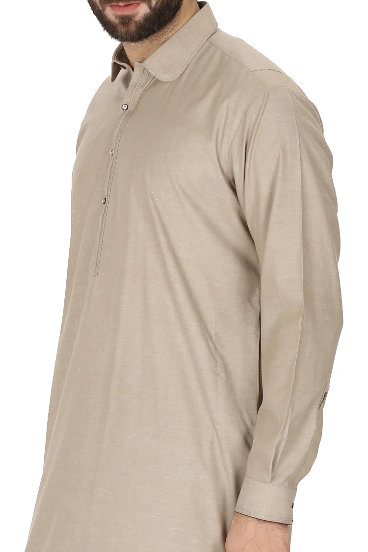 Sand Colored Kameez Shalwar - AL-KS-2359 - Image 2