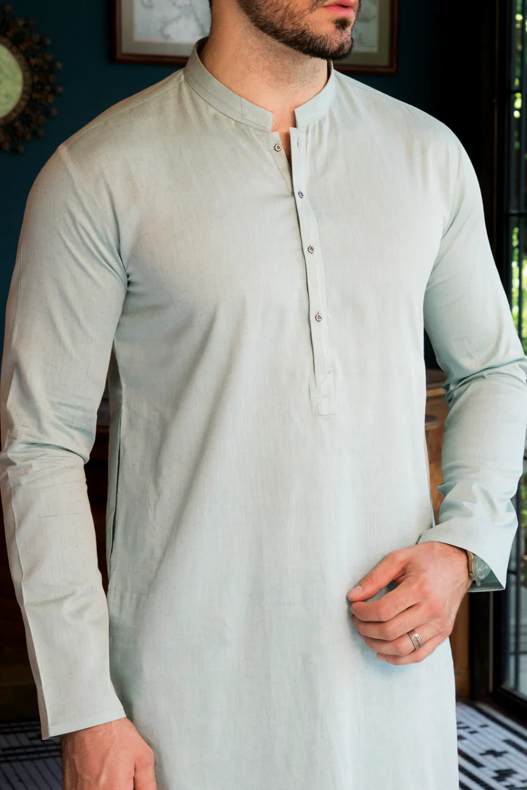 Sea Green Blended Kurta - AL-K-714 - Image 3