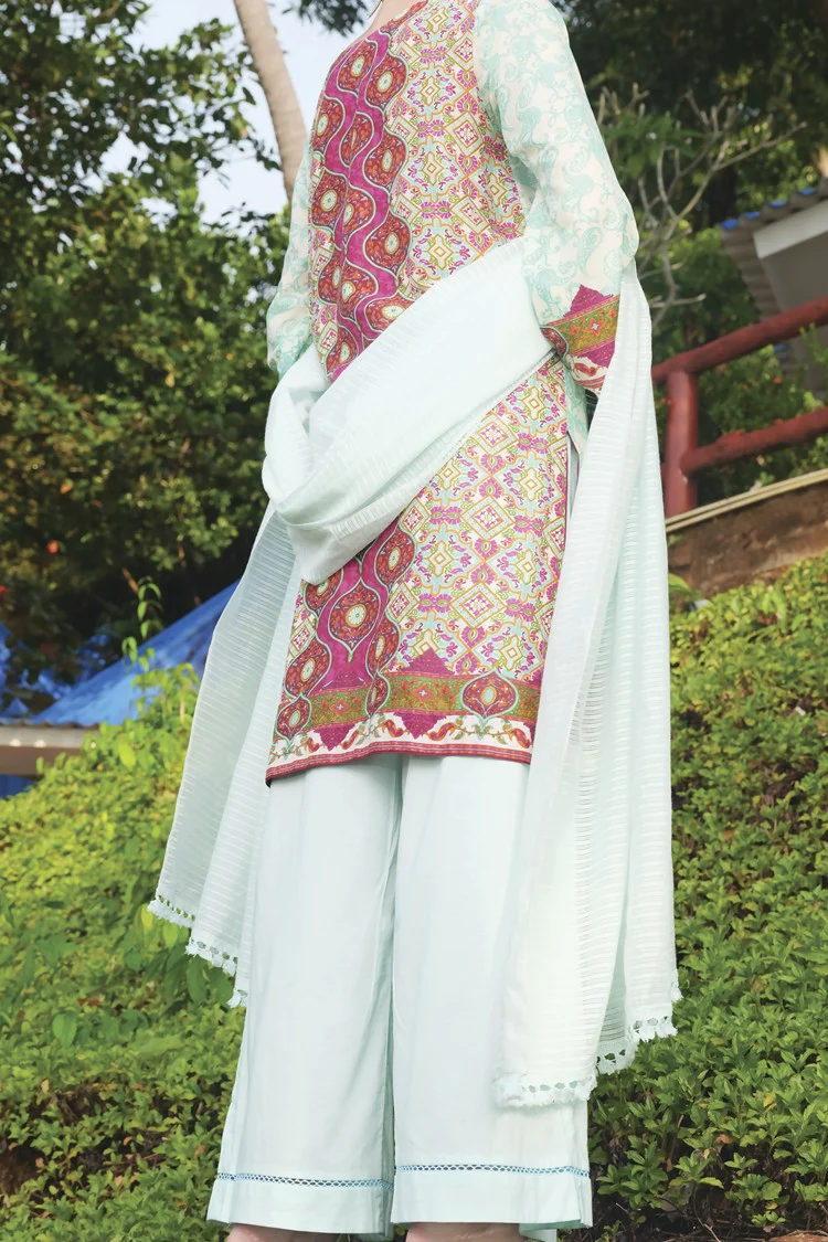 Sea Green Lawn 3Pc Stitched - ALP-619 - Image 3