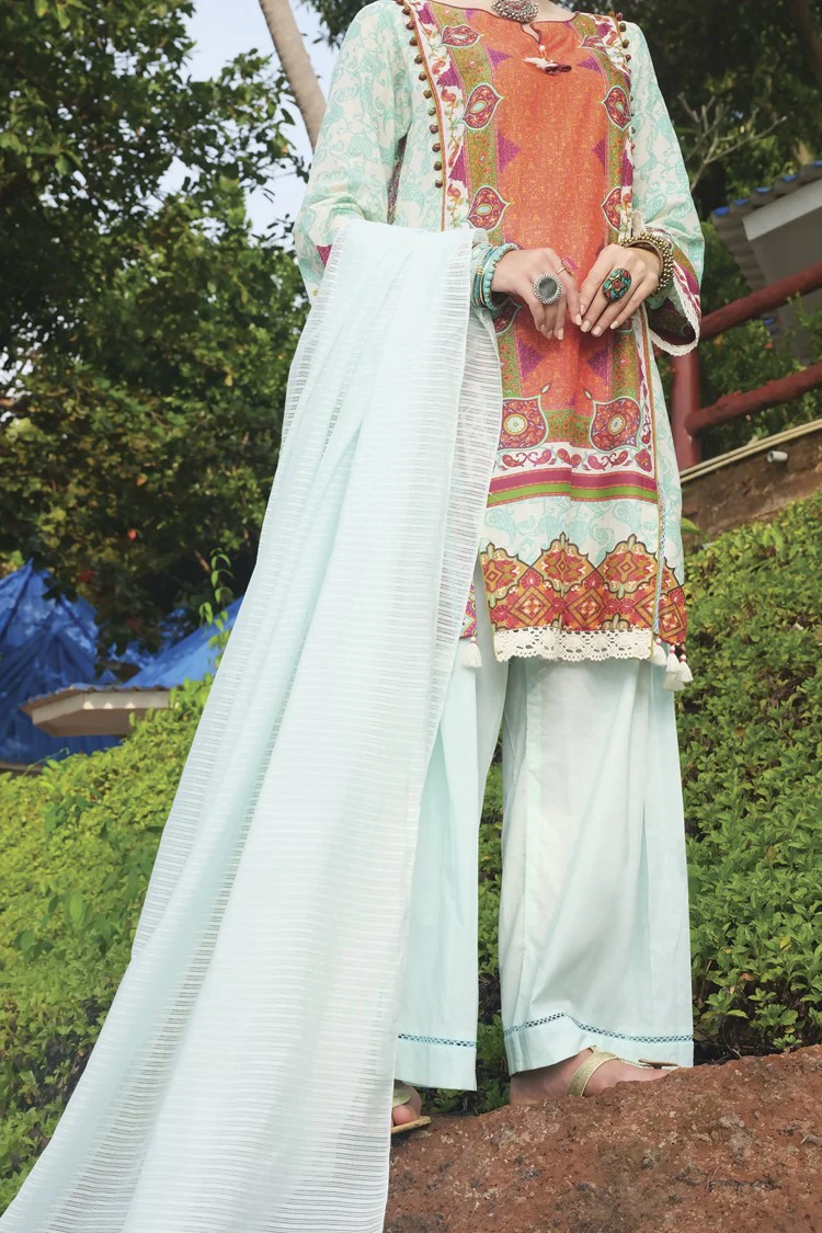 Sea Green Lawn 3Pc Unstitched - ALP-619
