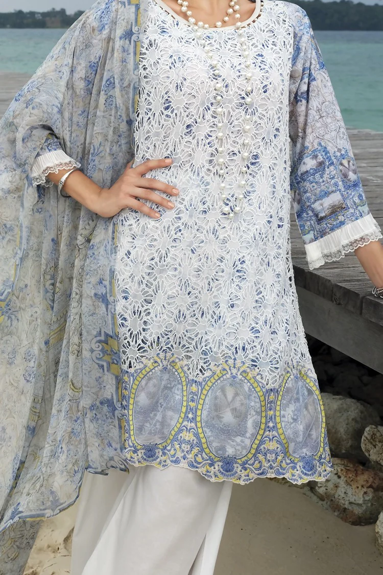 Sky Blue Lawn 3Pc Stitched - ALP-637