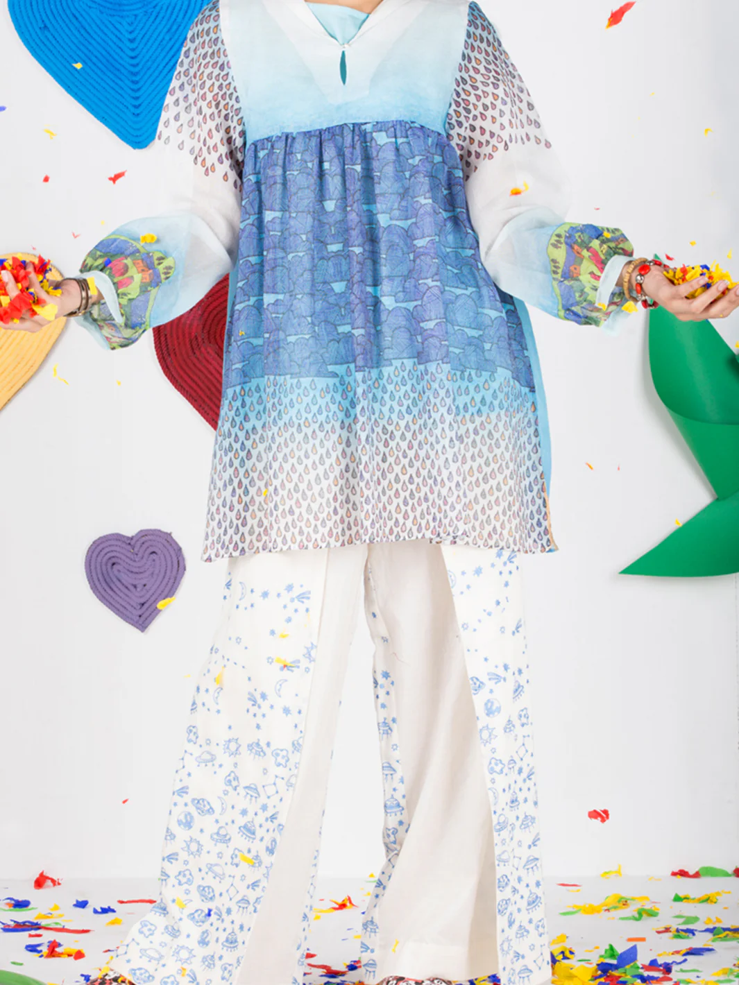 Sky Blue Net Tunic - ALP-GRK-1005