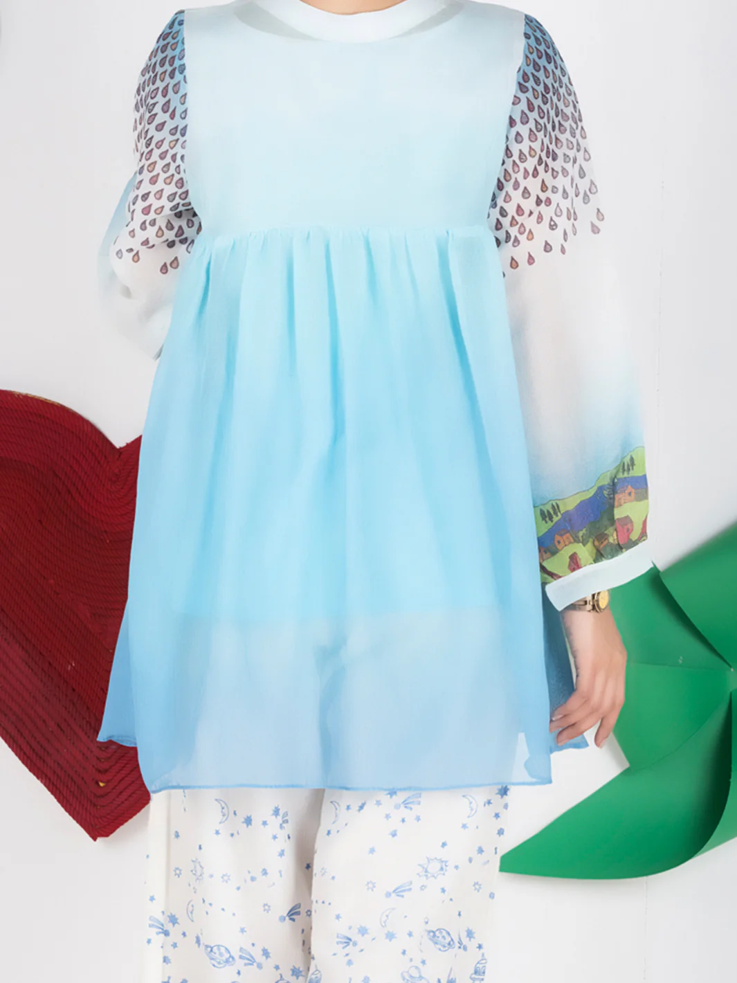 Sky Blue Net Tunic - ALP-GRK-1005 - Image 3