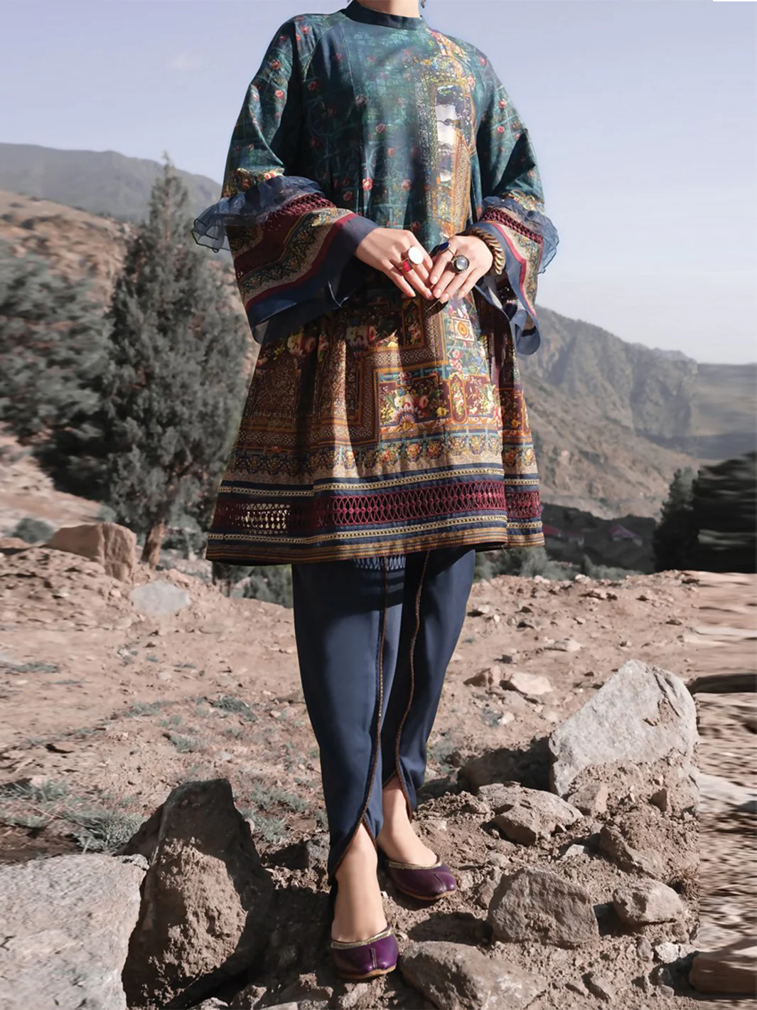 Turquoise Cambric 2Pc Unstitched - AWP-238
