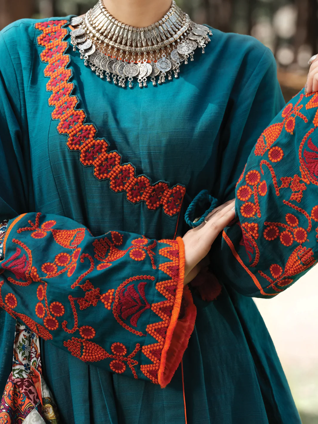 Turquoise Khaddar Tunic - LK-241 - Image 2