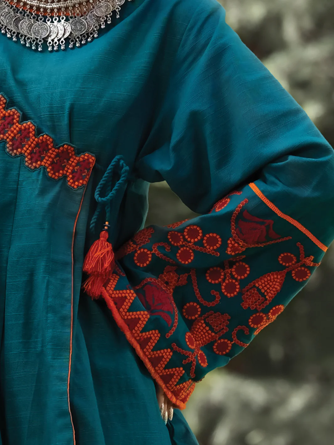 Turquoise Khaddar Tunic - LK-241 - Image 3