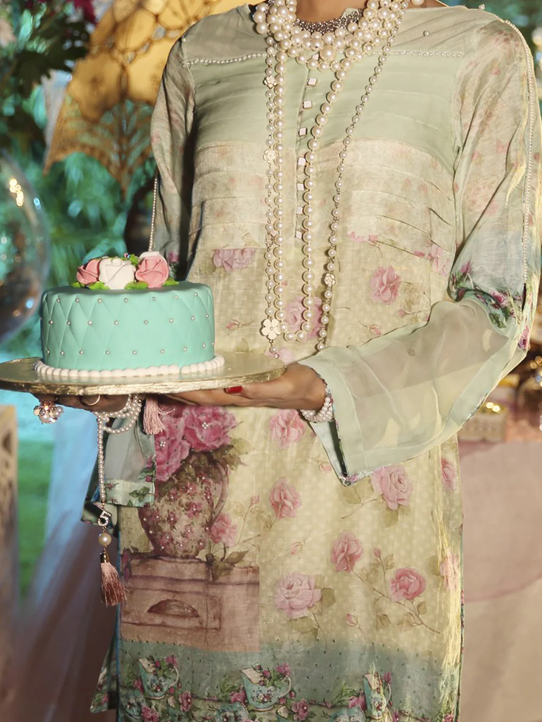 Turquoise Linen Tunic - LK-404 - Image 2