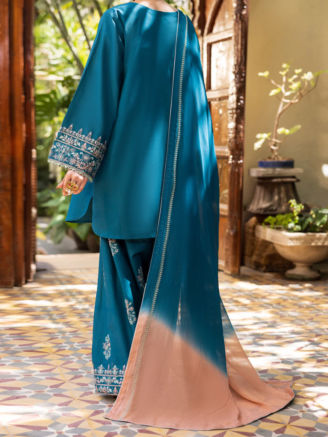 Turquoise Stitched 3Pc - ALP-3PS-2602 - Image 2