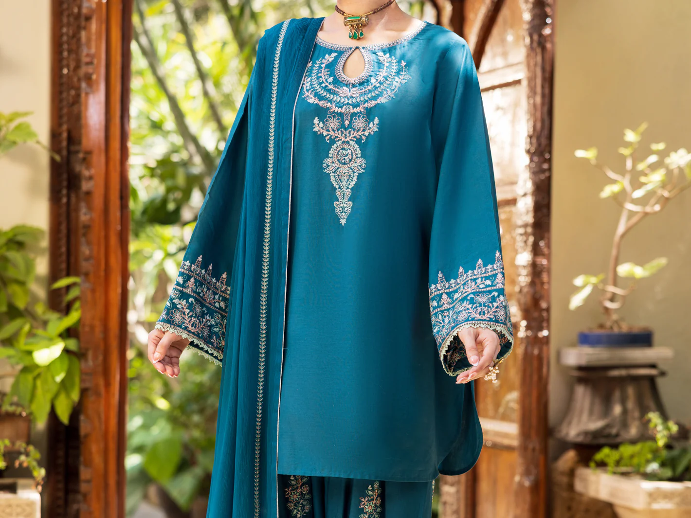 Turquoise Stitched 3Pc - ALP-3PS-2602 - Image 6