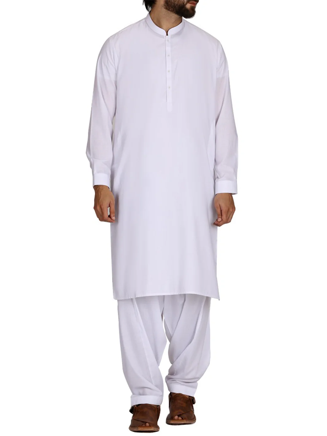White Blended Kameez Shalwar - AL-KS-2412