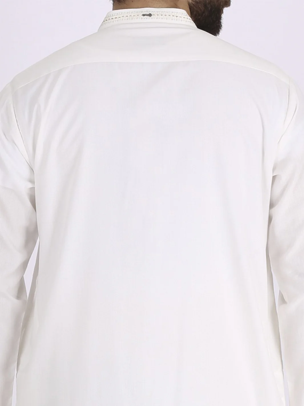White Blended Kurta - AL-K-658 - Image 3