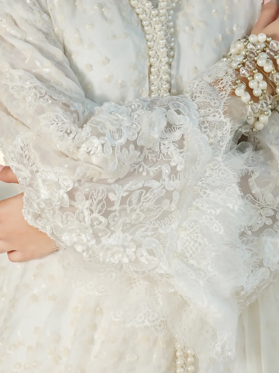 White Chiffon 2Pc Formal Suit - LS-259 - Image 4