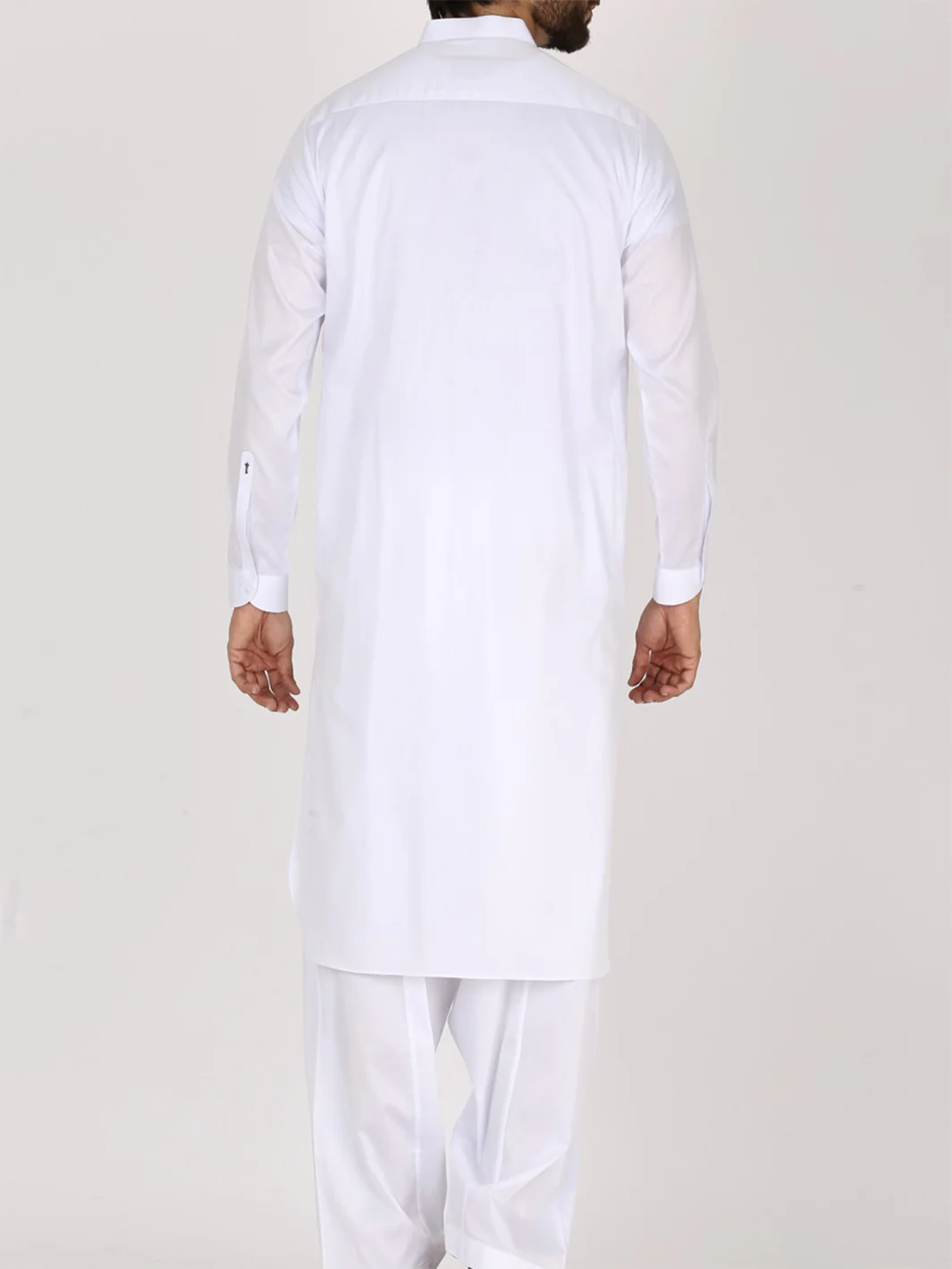 White Cotton Kameez Shalwar - AL-KS-2382 - Image 2