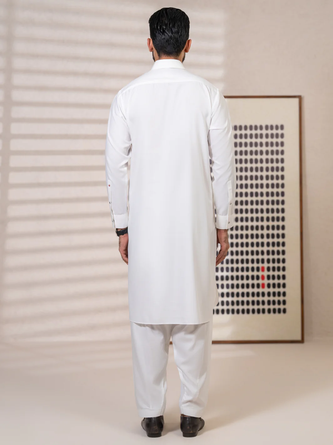 White Kameez Shalwar - ALWA-KS-695 - Image 3