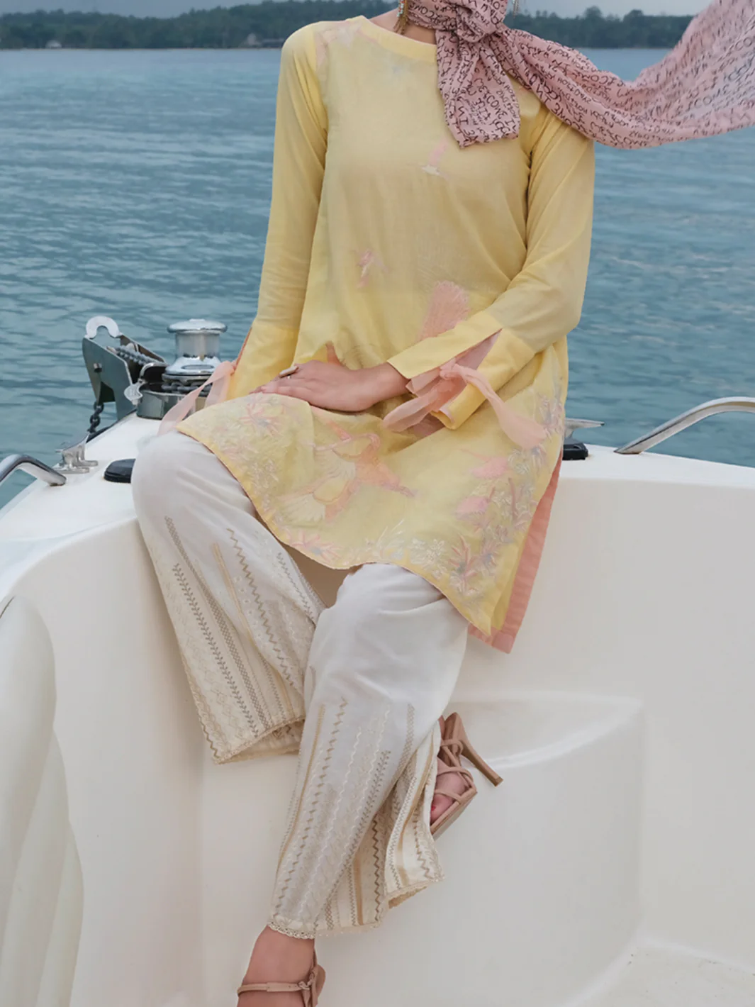 Yellow Lawn Tunic - LK-658 - Image 2